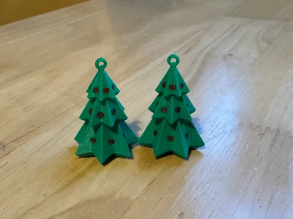 Christmas Tree Earrings with Red Lights