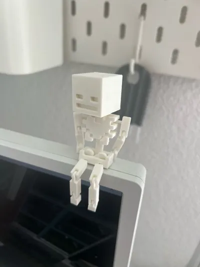 Minecraft Print-in-Place Highly Articulated Skeleton Keychain/Pendant