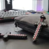 Pixelated Sword and Cross Keychain image 1