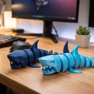 3D Printed Articulated Shark Fidget Toy image 1