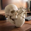 White Skull and Heart Sculpture image 1