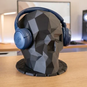 Low Poly Skull Headphone Stand