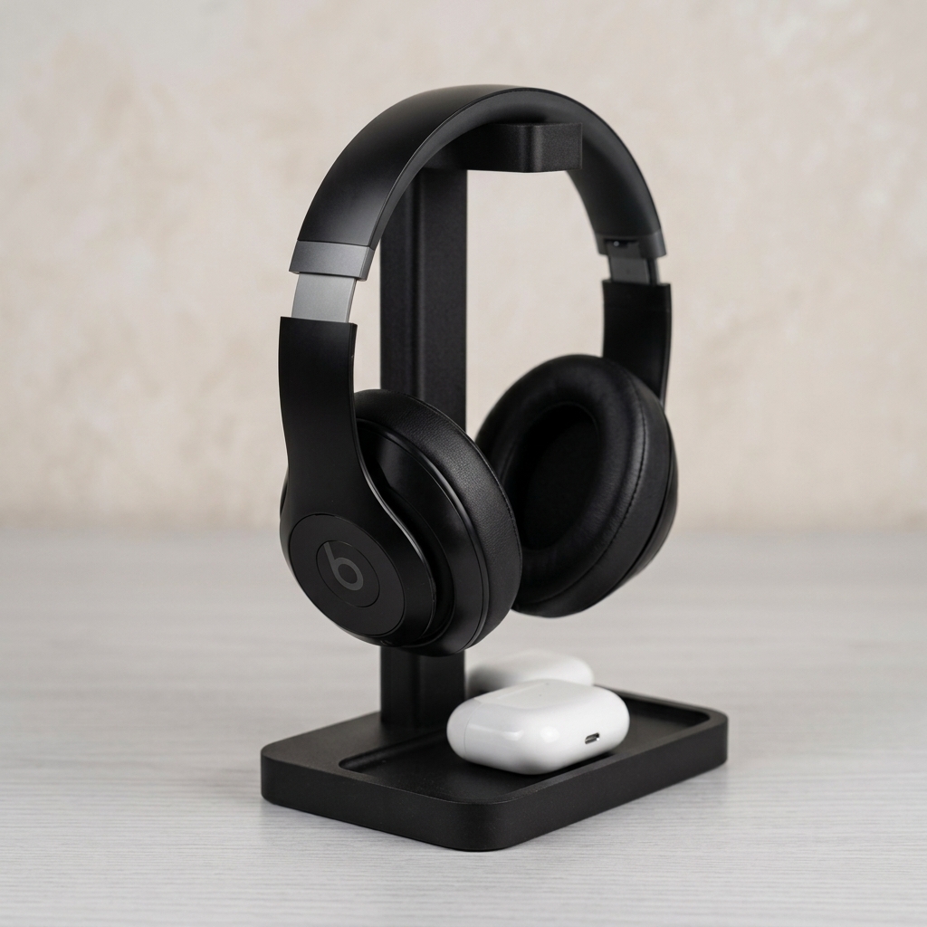 Headphone stand - headset holder with tray