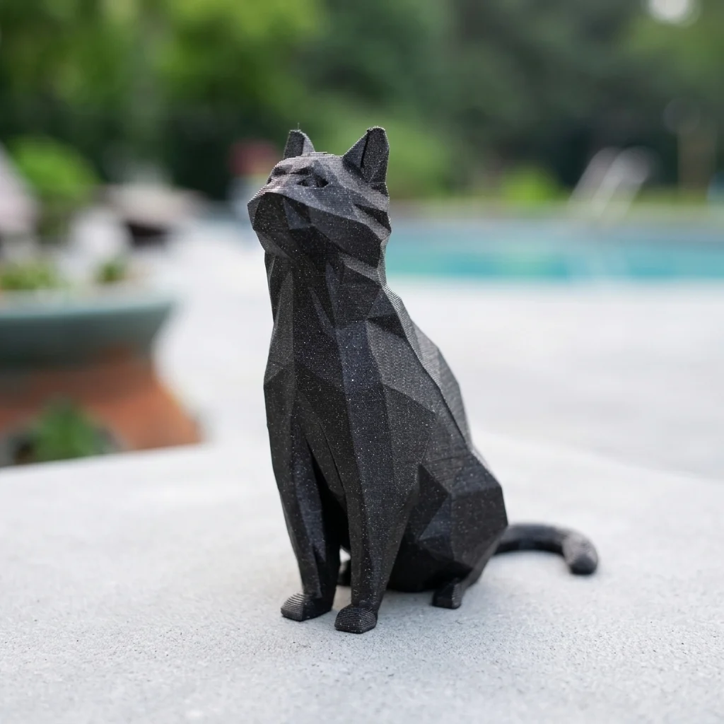 Low-Poly Cat Figurine