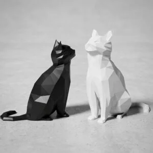 Low-Poly Cat Figurine