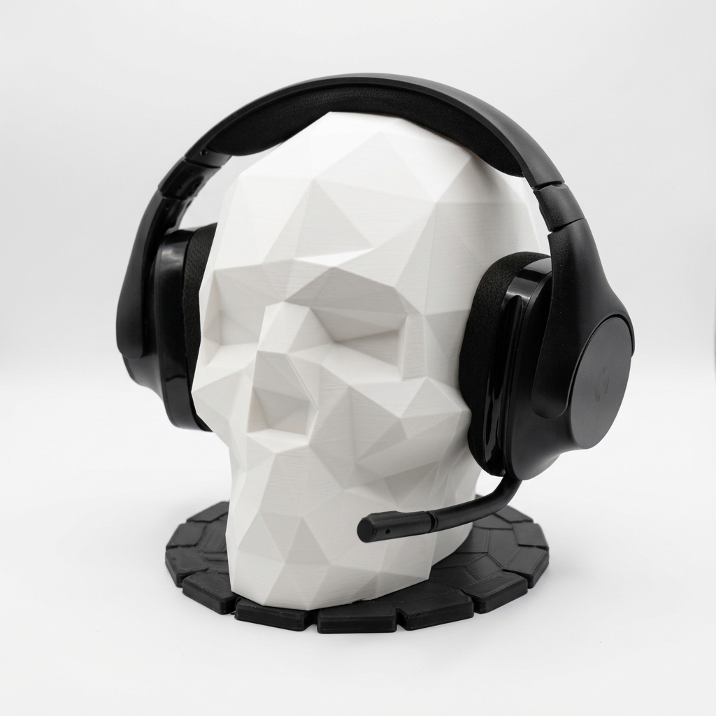 Low-Poly Skull Headphone Stand product image 3