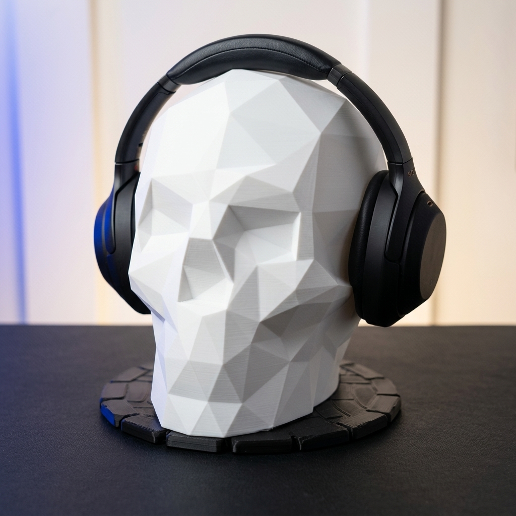 Low-Poly Skull Headphone Stand product image 4