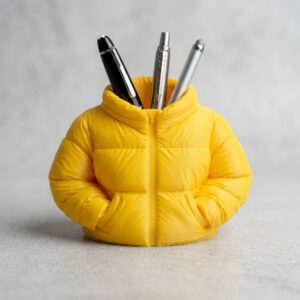 Puffer Jacket Pen Holder Cup