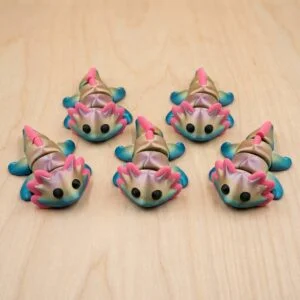Articulated Axolotl & Keychain No Supports