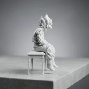 Sad Goku Figurine Sitting on a ledge!